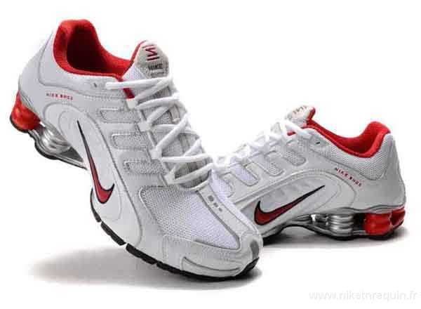 Nike Shox R5 Chaussures De Course Blanc Rouge